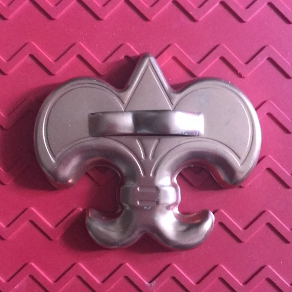 Three Copper Tone Cookie Cutters with Handles Fleur de lis Horse Iron Chopper